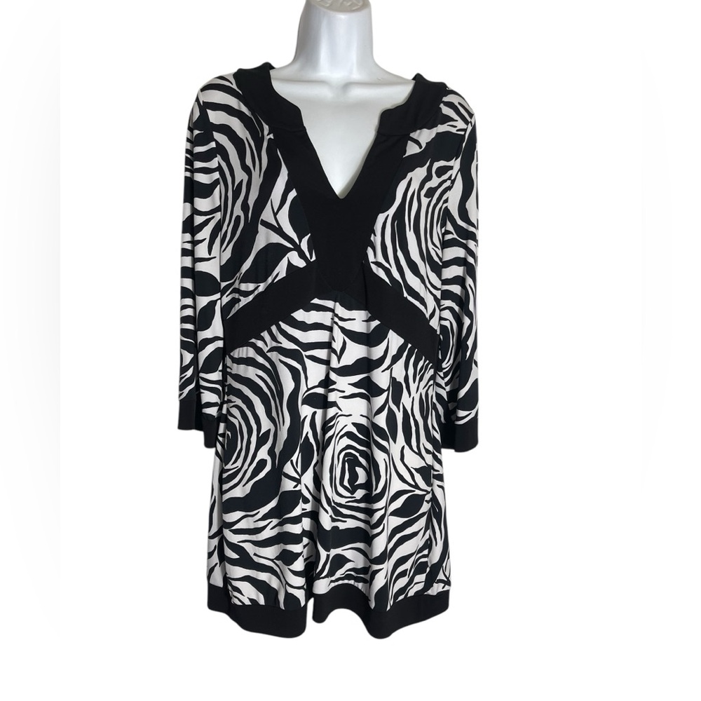International Concepts INC dress size Large black‎ & white mini dress 🖤🤍